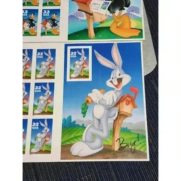 1999 DAFFY DUCK 10 (33 cents) US STAMPS & Bugs Bunny 10 (32 cents) stamps - Picture 2 of 6
